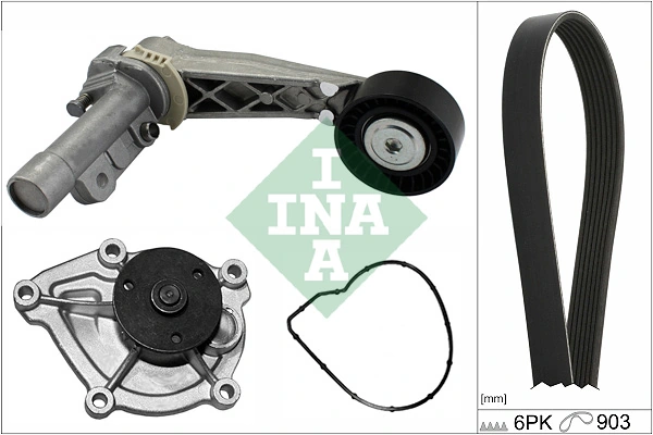 Water Pump + V-ribbed Belt Kit